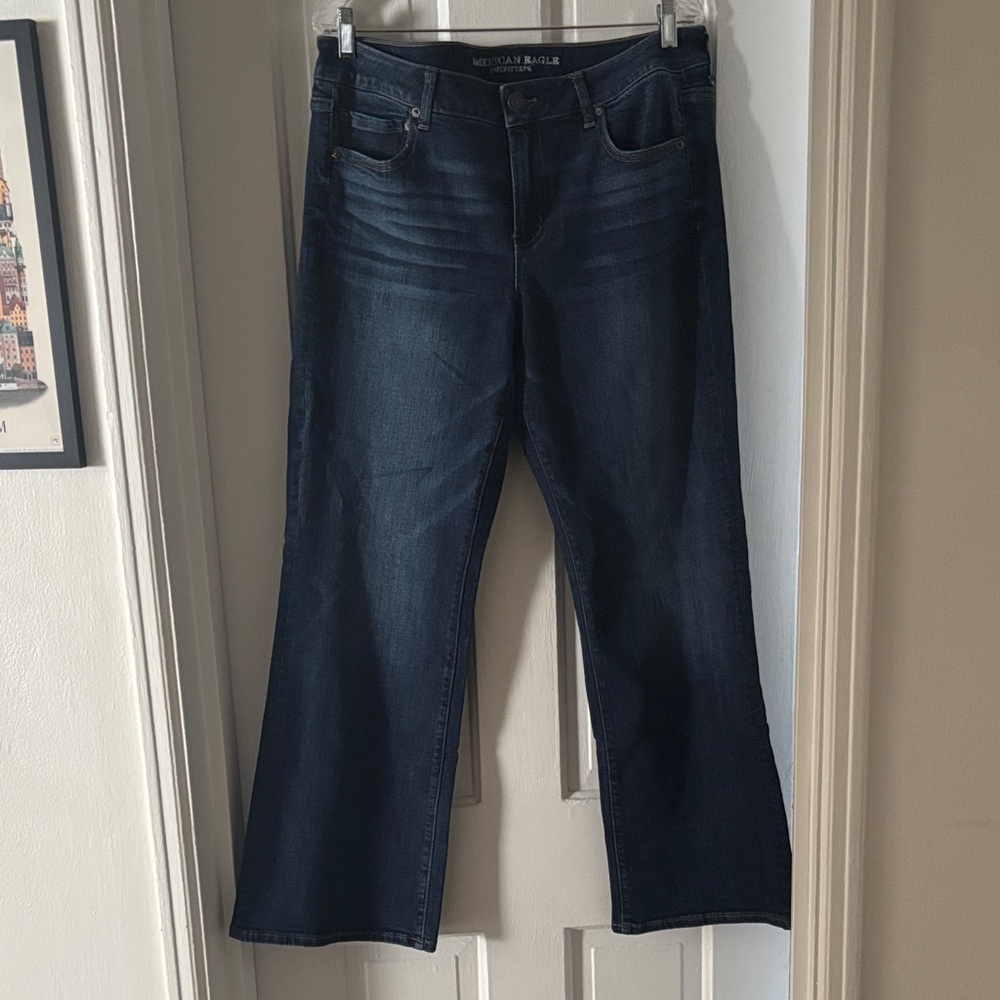 American Eagle Outfitters Dark Blue Wide Leg Jeans